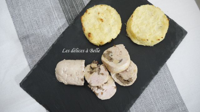 Ballotines de poulet au foie gras & champignons