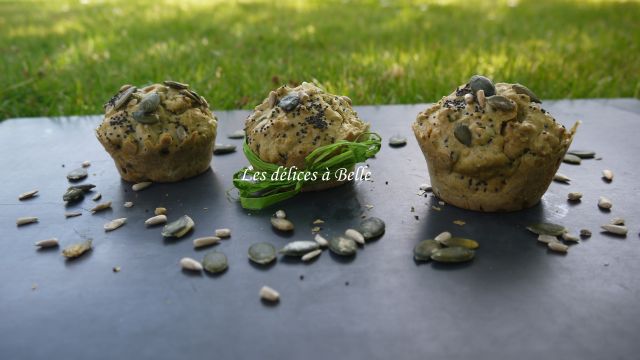 Muffins aux petits pois & aux graines