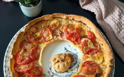 Tarte couronne tomates, mozzarella et moutarde