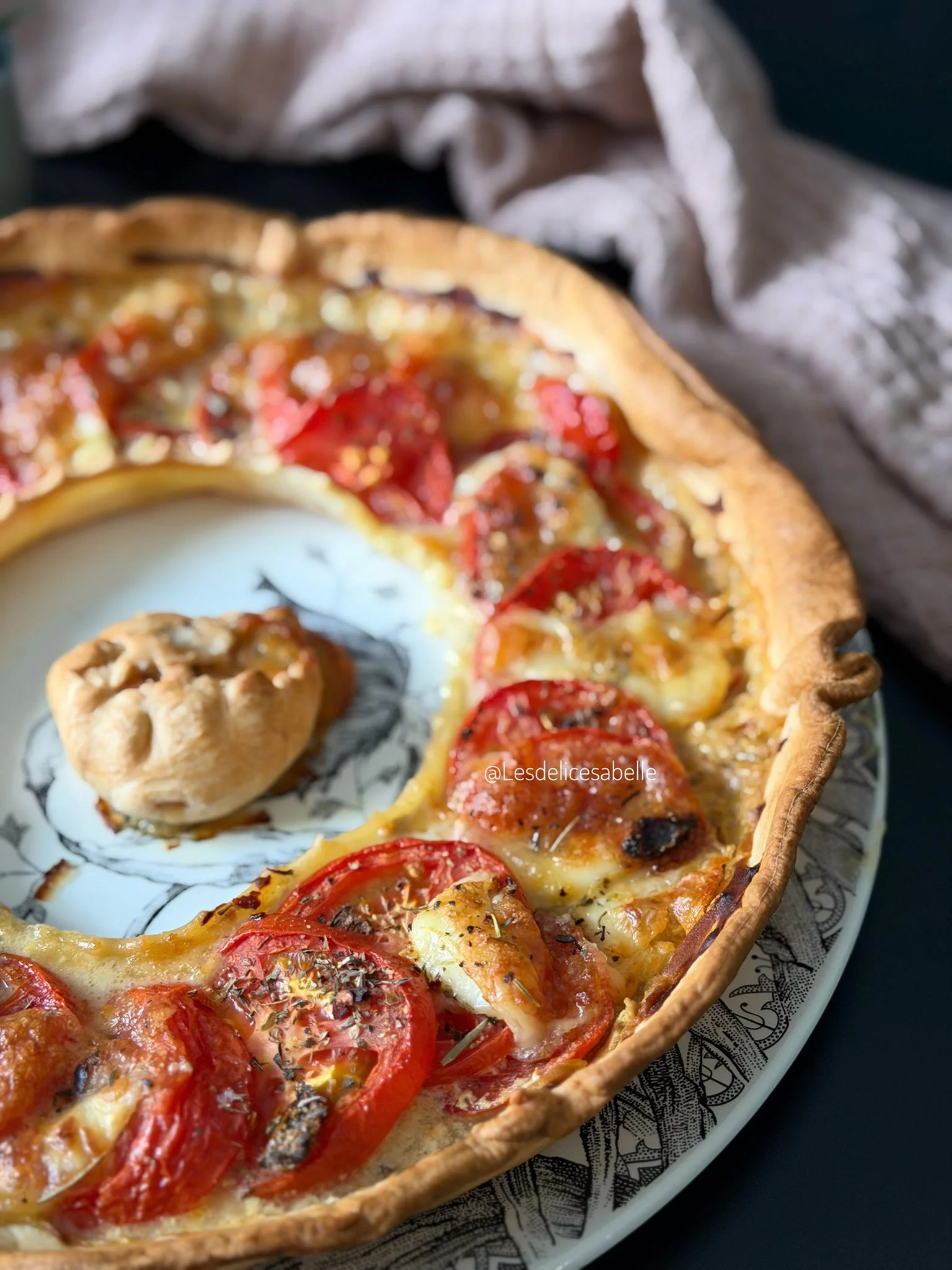 Tarte tomates, mozzarella et moutarde