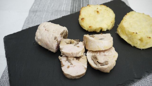Ballotines de poulet au foie gras & champignons