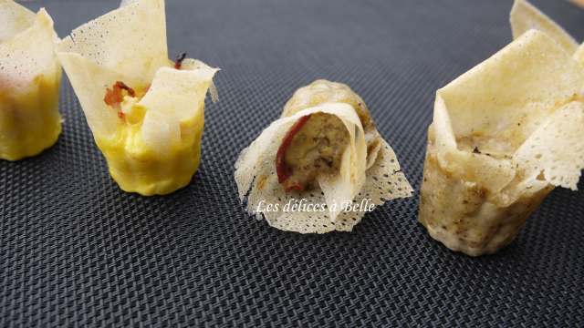 Mini-corolles jambon-fromage et magret-tapenade